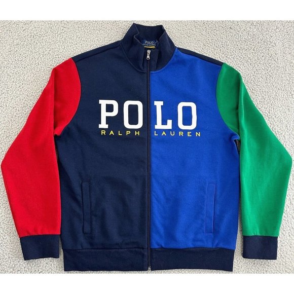 Polo Ralph Lauren Other - Polo Ralph Lauren Full Zip Jacket Mens Large Multi Colorblock Mock Neck